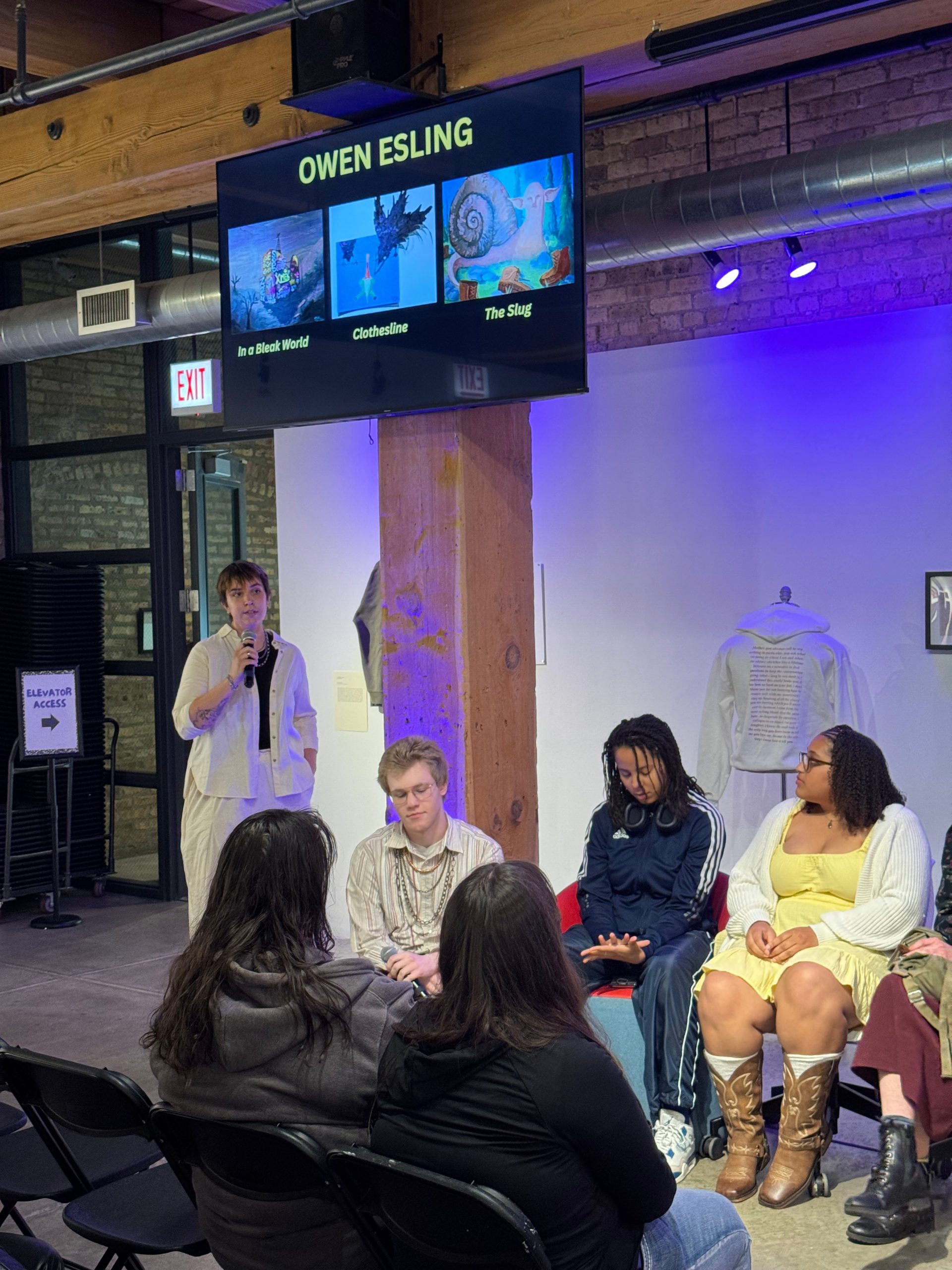 Young artists in Marwen LAB's 2025 cohort discuss the experience in front of an audience of peers and other community members.
