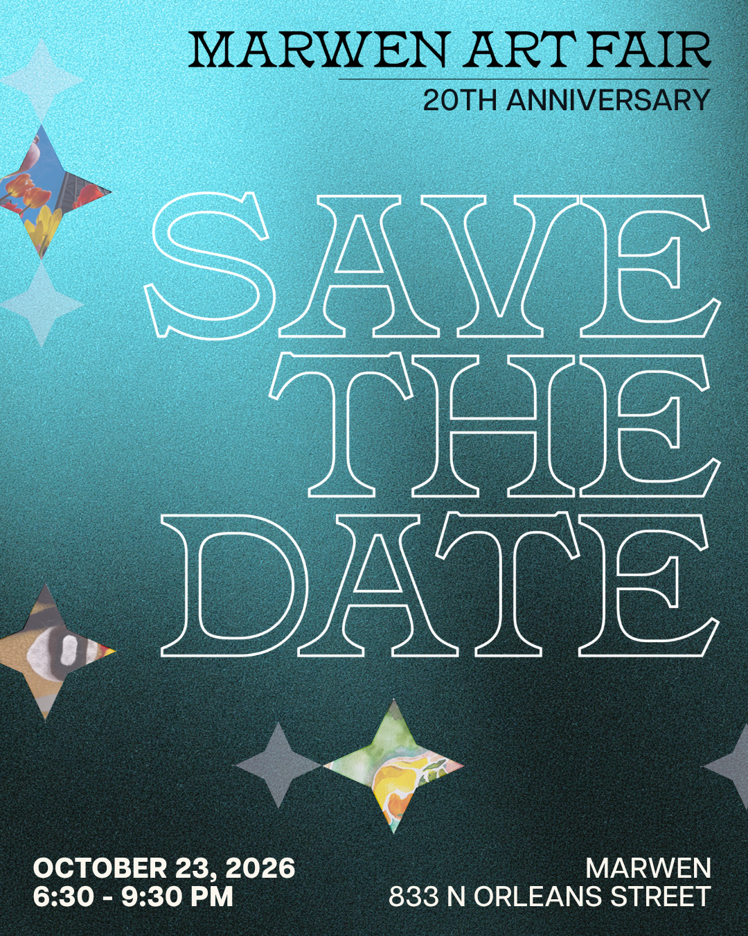 Save the date for Marwen Art Fair on October 23, 2026!
