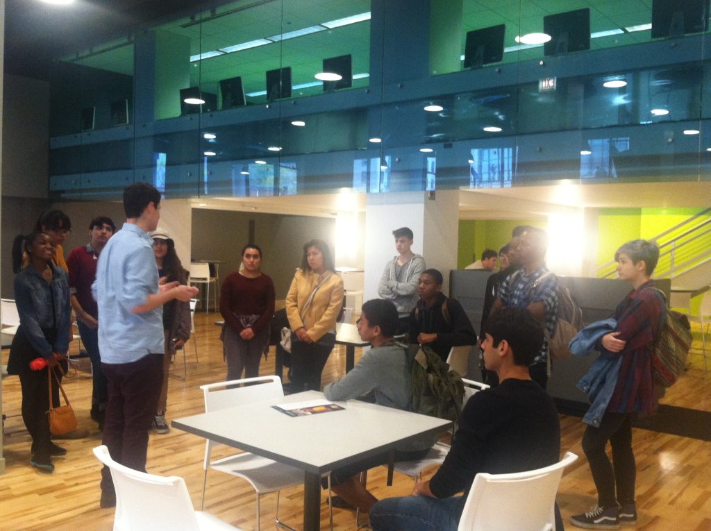 FA14 Columbia College Visit-10 - Marwen Young people learn about programs and opportunities at Columbia College.